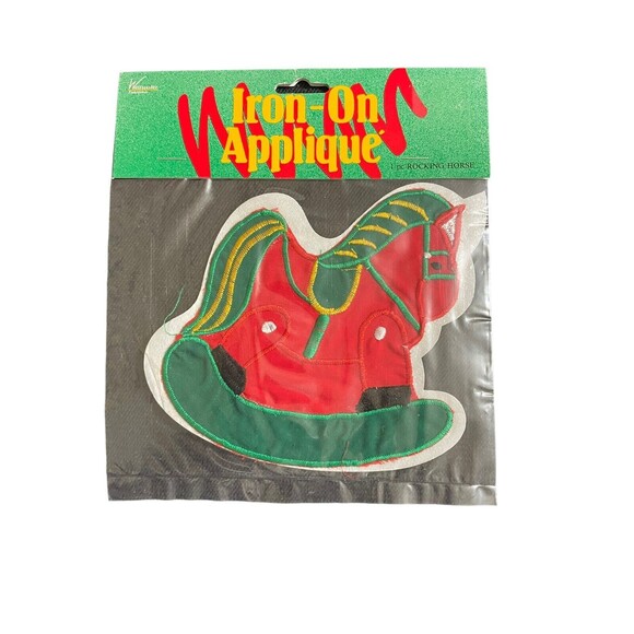 Vintage Christmas IRON-ON APPLIQUE Lot x6 Horses Candle Bells UGLY SWEATER DIY - Picture 6 of 9